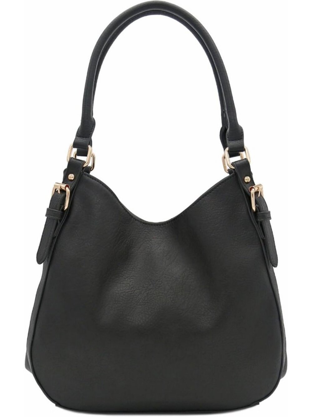 Stylish Lightweight Medium Hobo Bag with 3 Compartments - Faux Leather Design